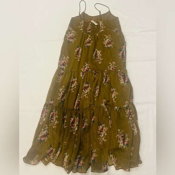 Madewell Cami Tier Midi Dress in Metallic Classic Corsage Floral Print Size 2 - Picture 8 of 12